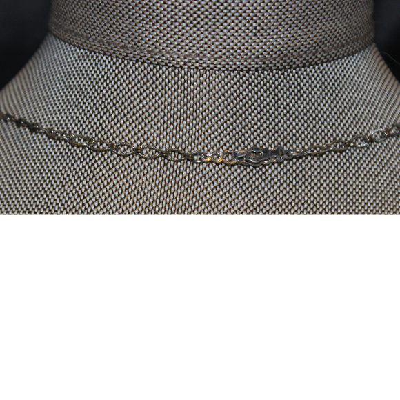 Vtg Flower Necklace Turquoise Glass Silver Tone - Picture 3 of 5